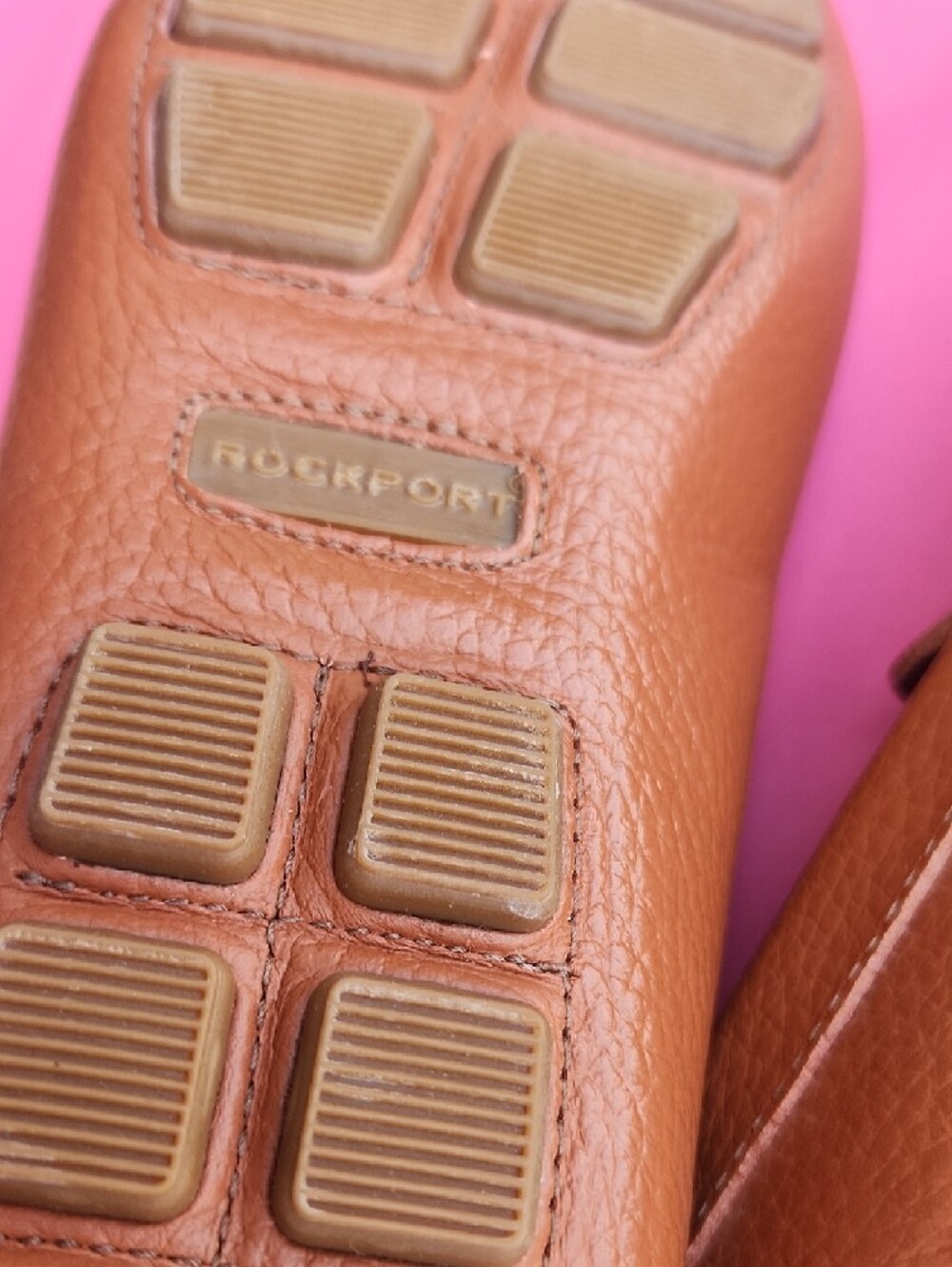 ✨️Rockport Brown Leather Moccasin Loafers with Gold Hardware - Picture 10 of 17